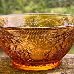 Set of 4 Indiana Glass Tiara Sandwich Amber Individual Salad  Bowl 5 1/2" Dia